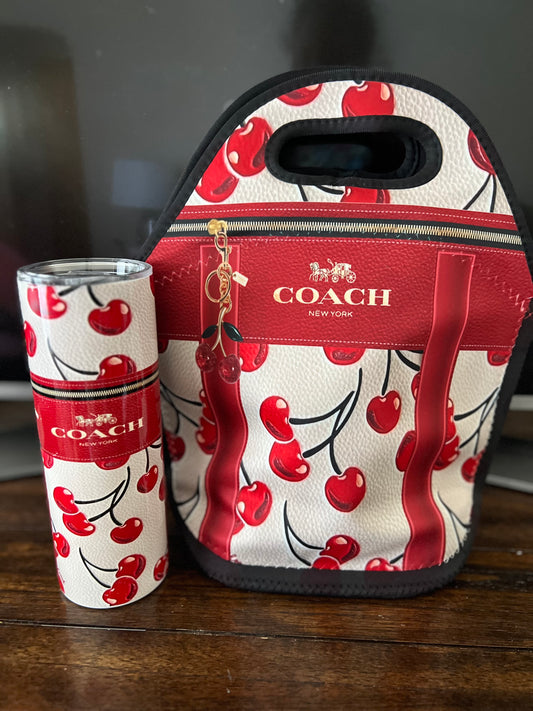 Luxury Tote & Tumbler Combo red