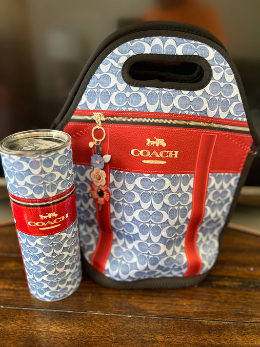 Luxury Tote & Tumbler Combo blue